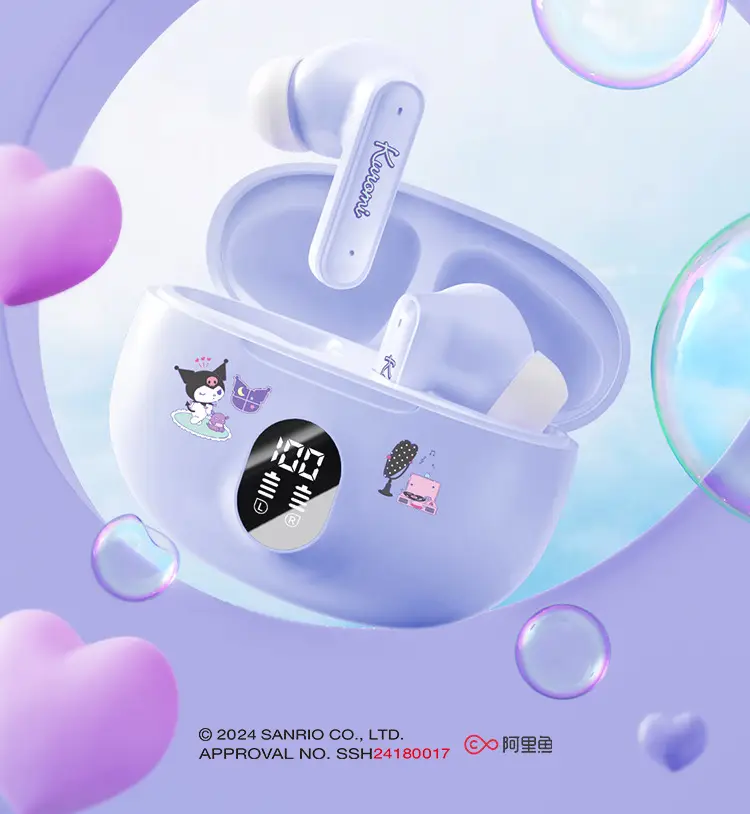 Sanrio Hello Kitty Bluetooth Earbuds White Long Lasting — feature 2