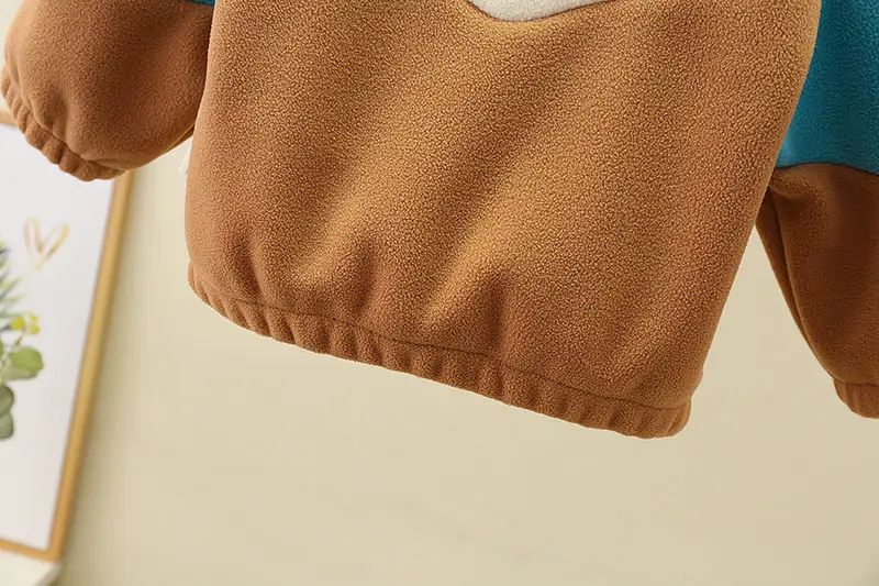 Boys' 2024 Polar Fleece Jacket Set Color Matching Warm Tops — feature 16
