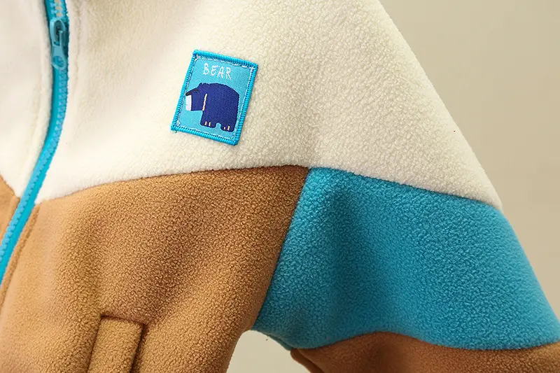 Boys' 2024 Polar Fleece Jacket Set Color Matching Warm Tops — feature 8