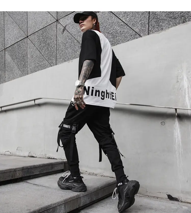 Men's Black Functional Crane Pants with Old Pocket Design — feature 6