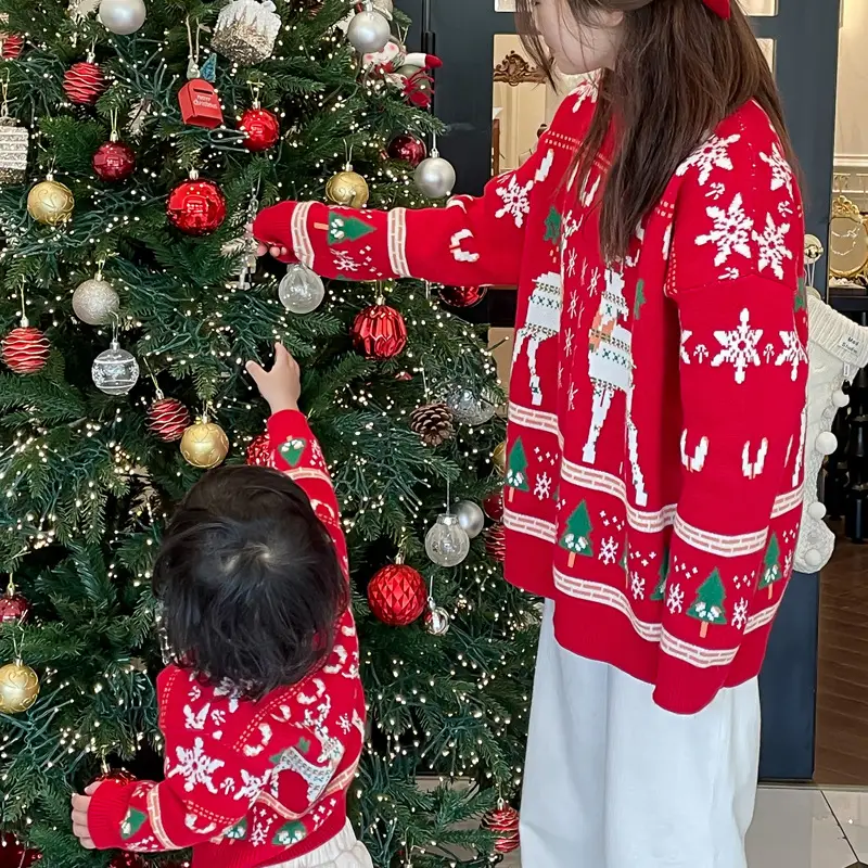 Autumn Winter Red Elk Sweater for Kids 2024 - Image 3