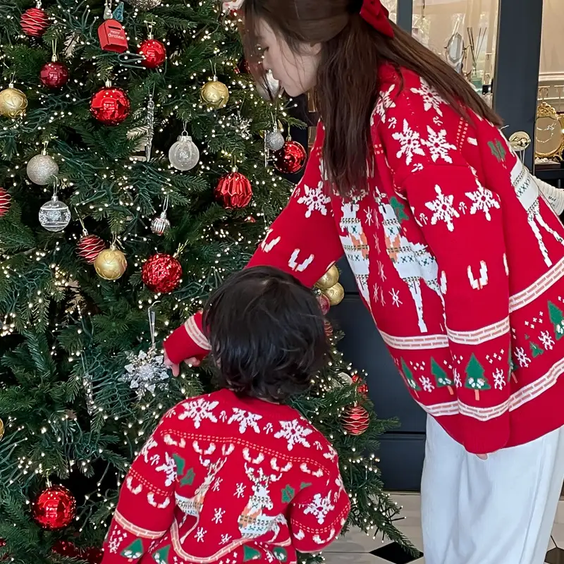 Autumn Winter Red Elk Sweater for Kids 2024 - Image 5