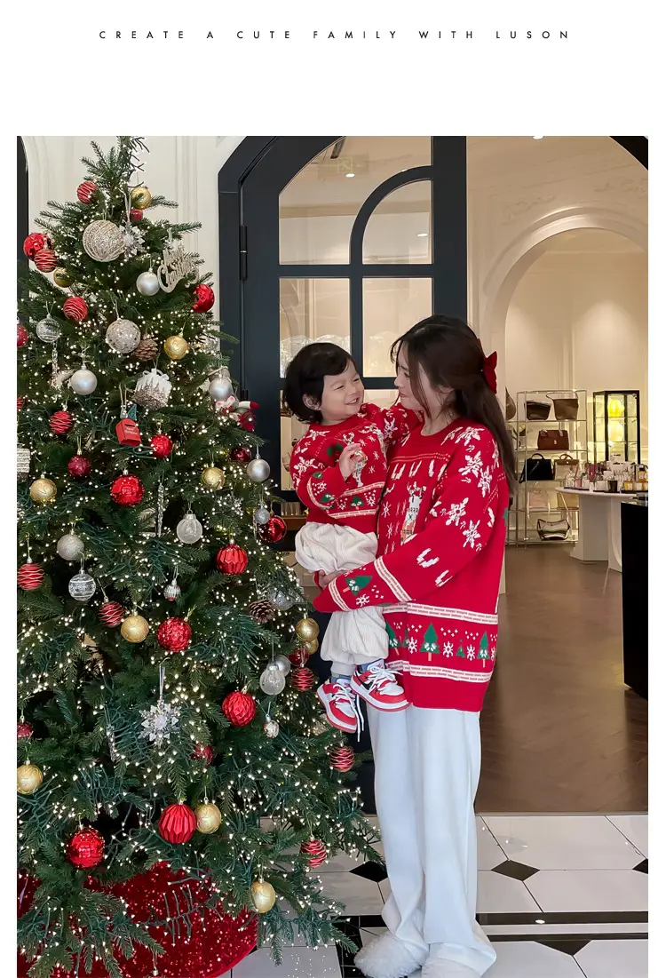 Autumn Winter Red Elk Sweater for Kids 2024 — feature 10