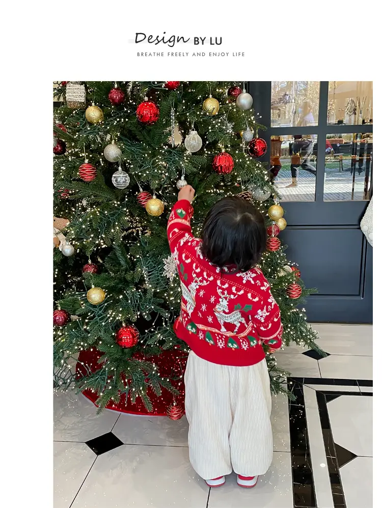 Autumn Winter Red Elk Sweater for Kids 2024 — feature 12