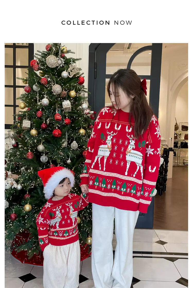 Autumn Winter Red Elk Sweater for Kids 2024 — feature 13