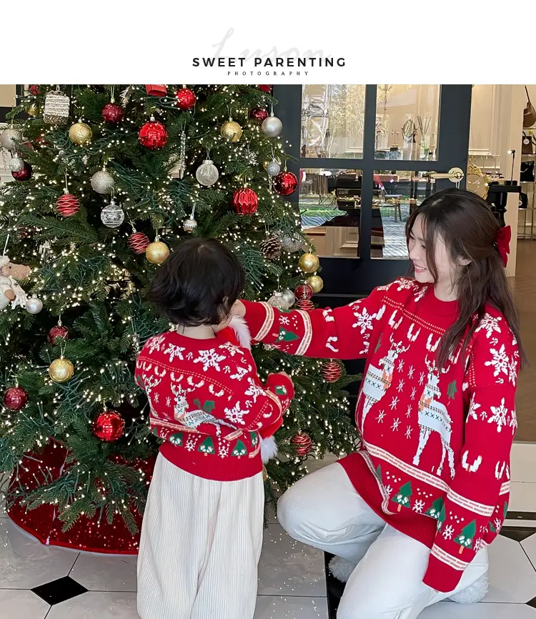 Autumn Winter Red Elk Sweater for Kids 2024 — feature 3