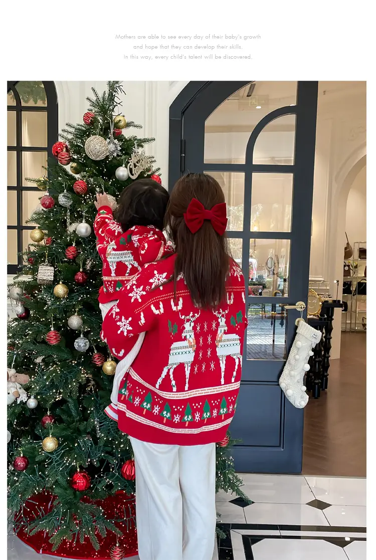 Autumn Winter Red Elk Sweater for Kids 2024 — feature 5