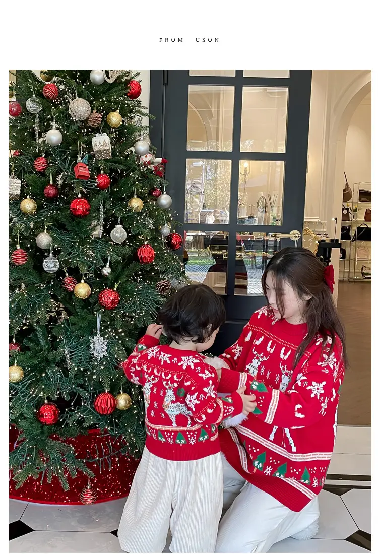Autumn Winter Red Elk Sweater for Kids 2024 — feature 6