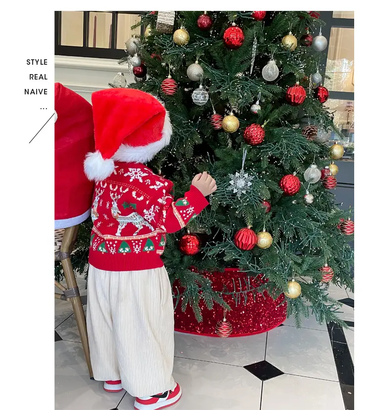 Autumn Winter Red Elk Sweater for Kids 2024 — feature 9