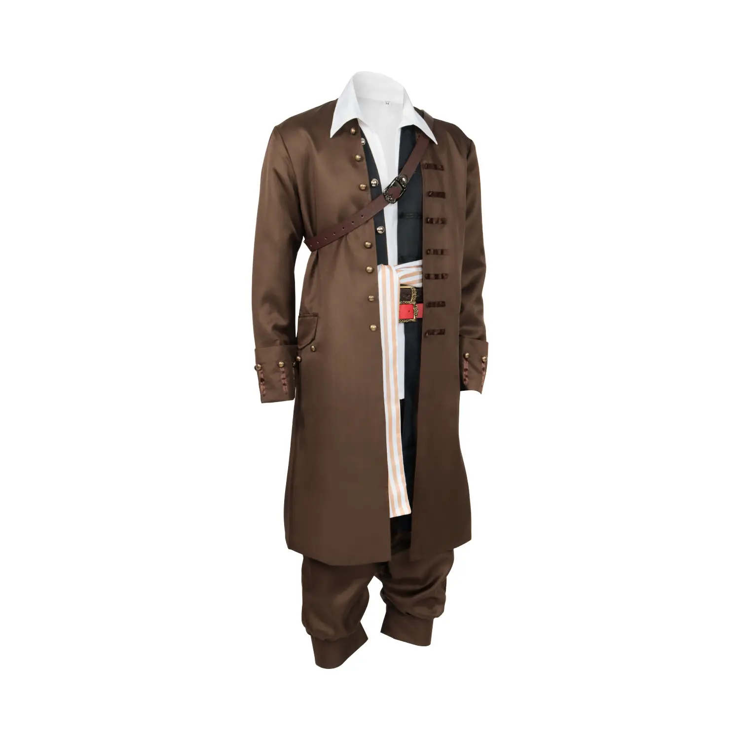 Jack Sparrow Captain Jack Halloween Suit Brown Long Sleeve Pants - Image 4