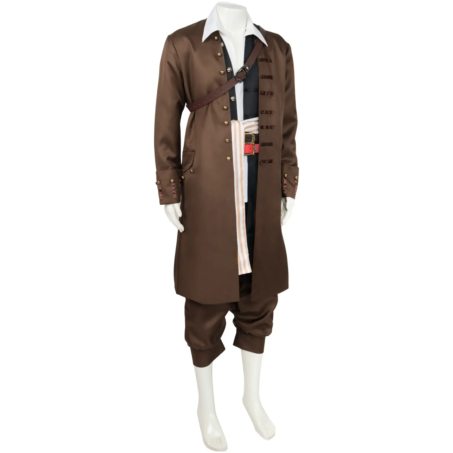 Jack Sparrow Captain Jack Halloween Suit Brown Long Sleeve Pants - Image 6