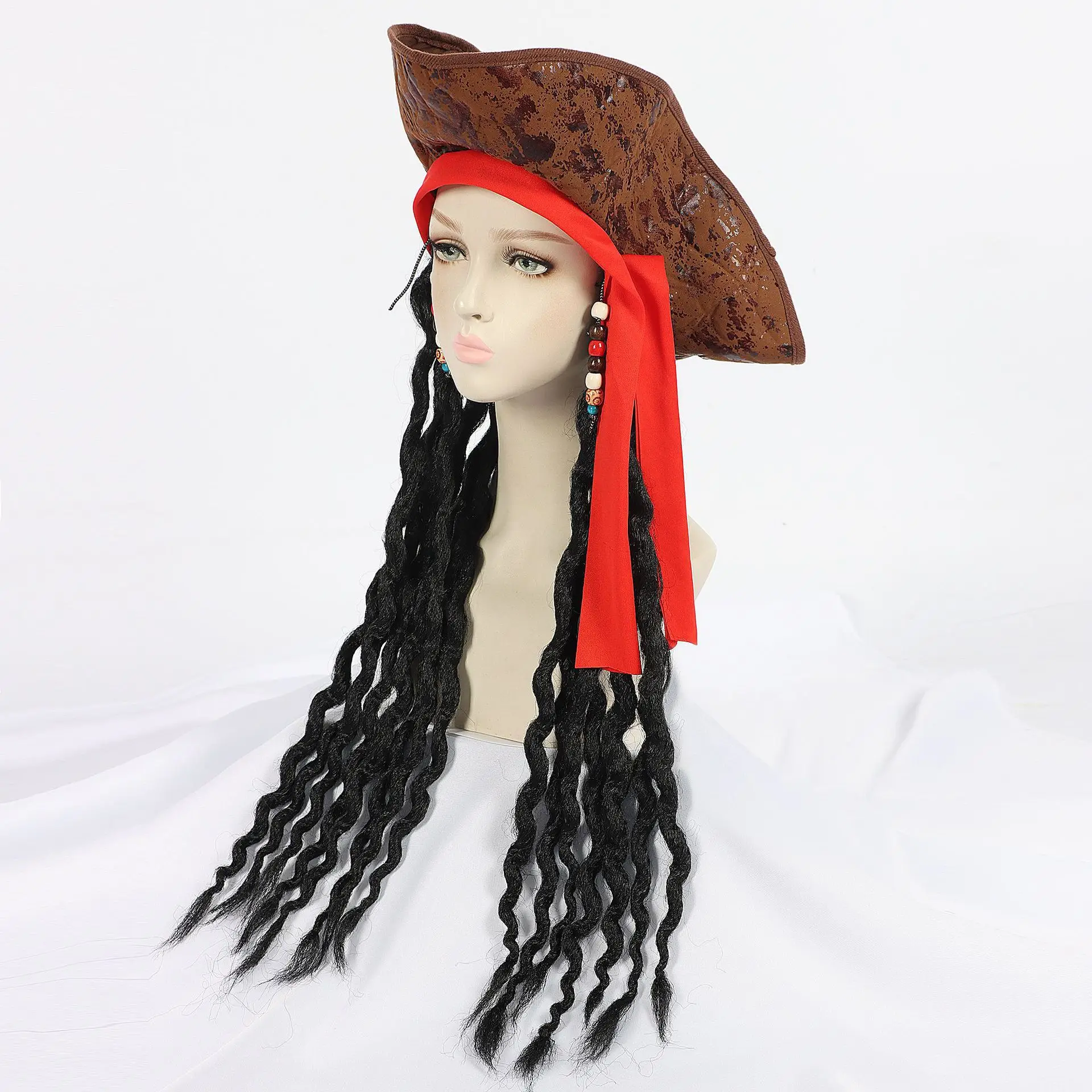 Jack Sparrow Captain Jack Halloween Suit Brown Long Sleeve Pants — feature 23
