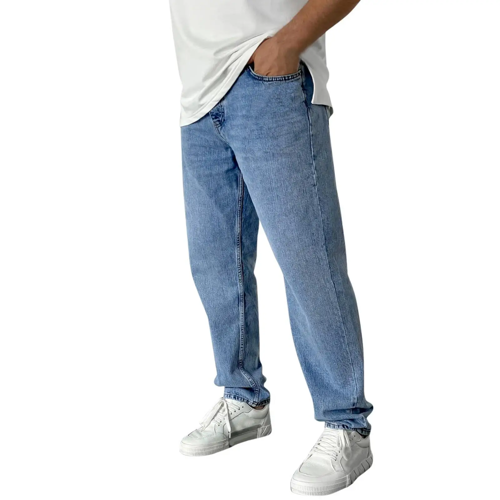 Men Grey Denim Joggers Slim Fit Casual Wear
