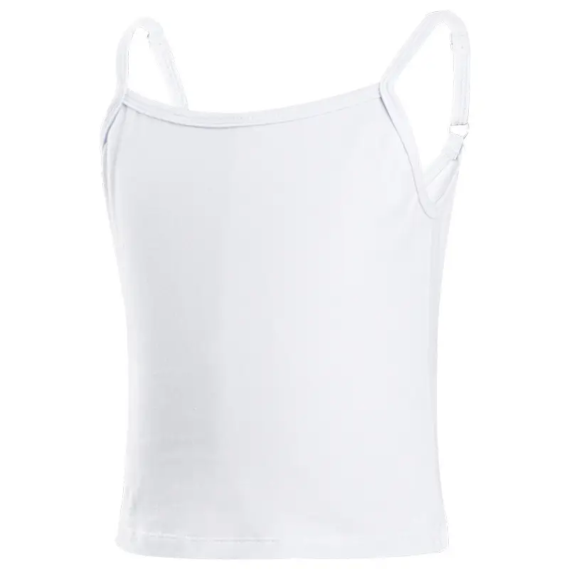 Girls White Camisole Dance Top with Adjustable Straps - Image 8