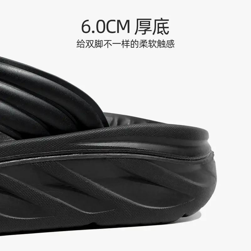 Men's Black Aggressive Sandal Flip Flops Summer Non-Slip