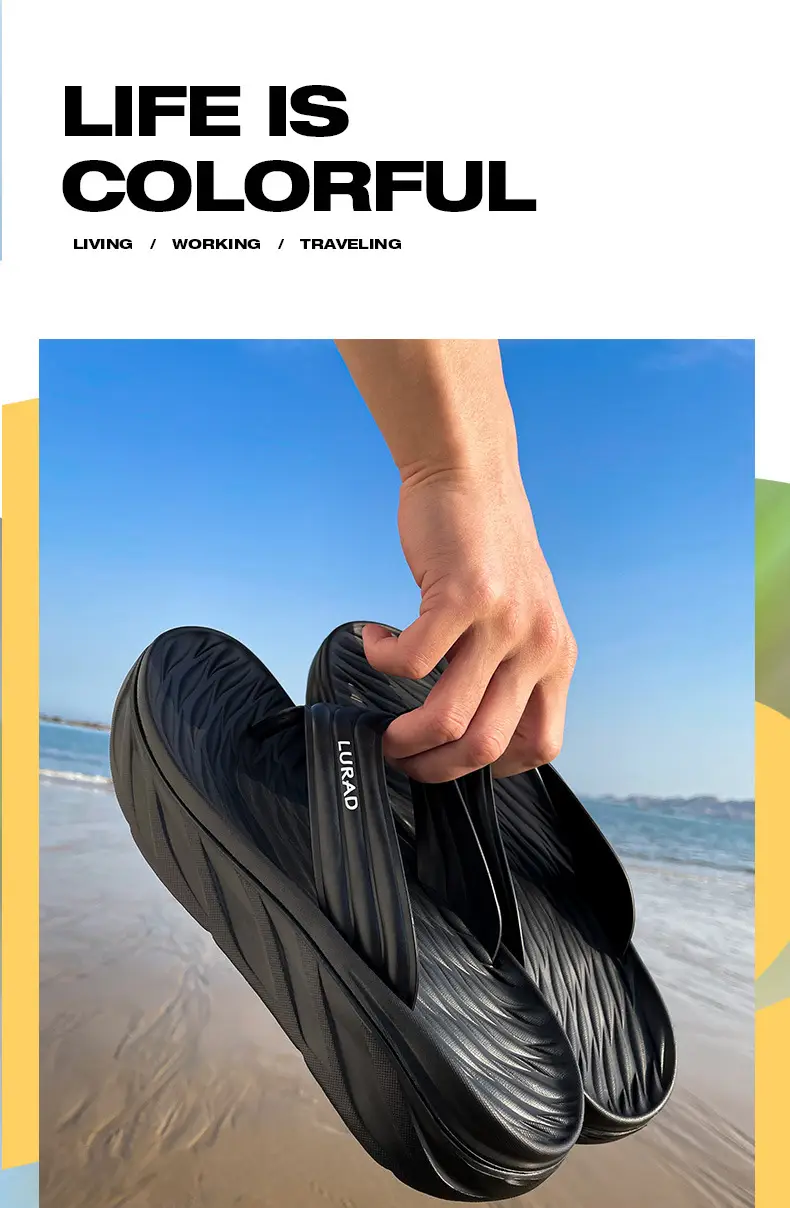 Men's Black Aggressive Sandal Flip Flops Summer Non-Slip — feature 2