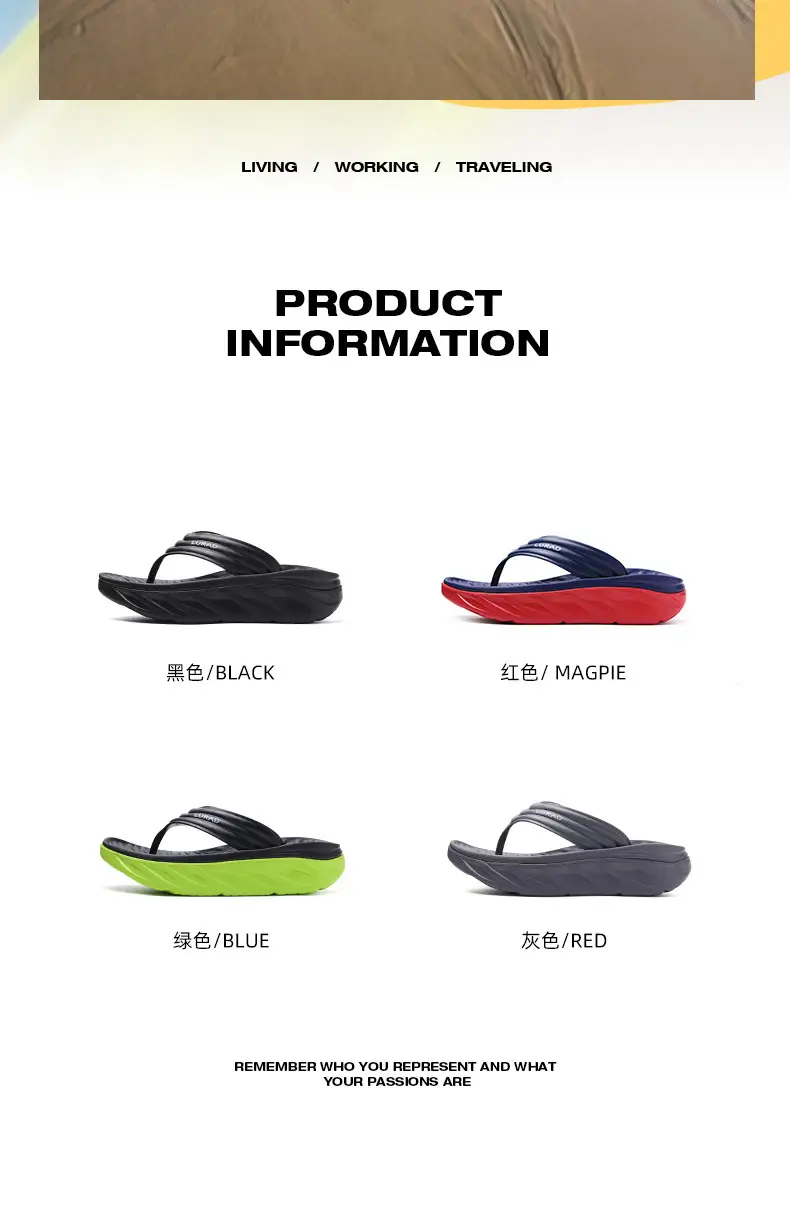 Men's Black Aggressive Sandal Flip Flops Summer Non-Slip — feature 3