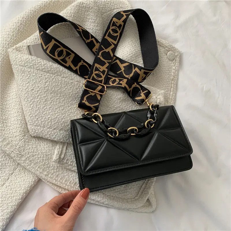 Women's Tan Crossbody Bag with Orange Strap - Image 5