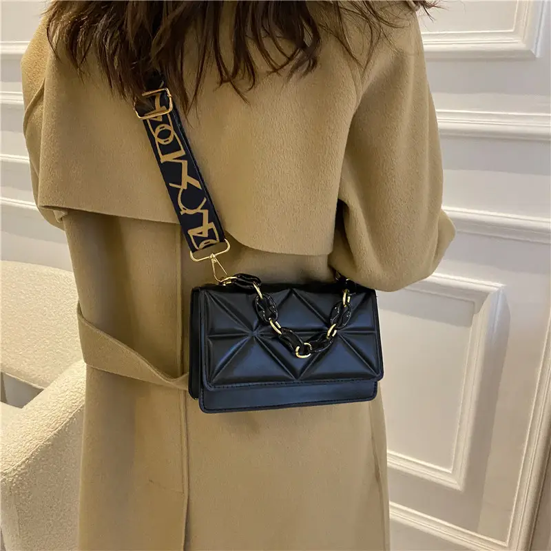 Women's Tan Crossbody Bag with Orange Strap - Image 8