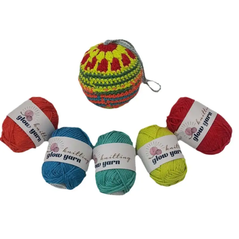 Crochet Luminous Wool Yarn 2mm Luminous Wool Crochet Doll Hot-Selling Handmade Woolen Visual Art Yarn