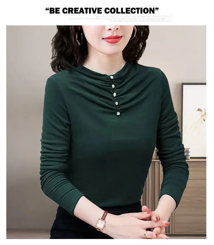 Double-Sided Velvet Shirt Women Brown Fleece Lined — feature 7