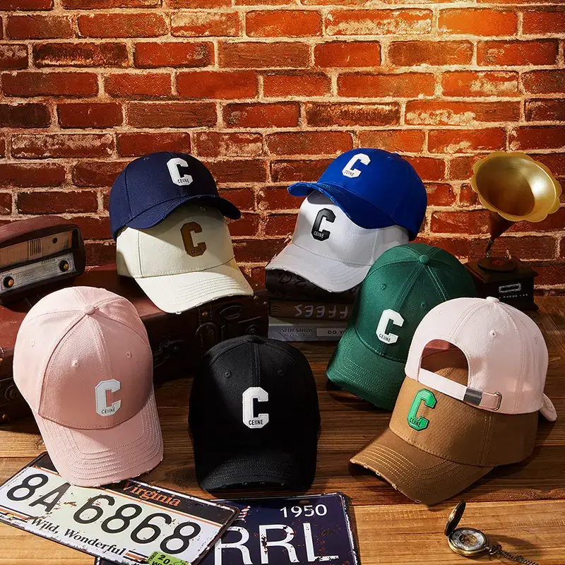Men Curved Brim Golf Cap with Letter Embroidery