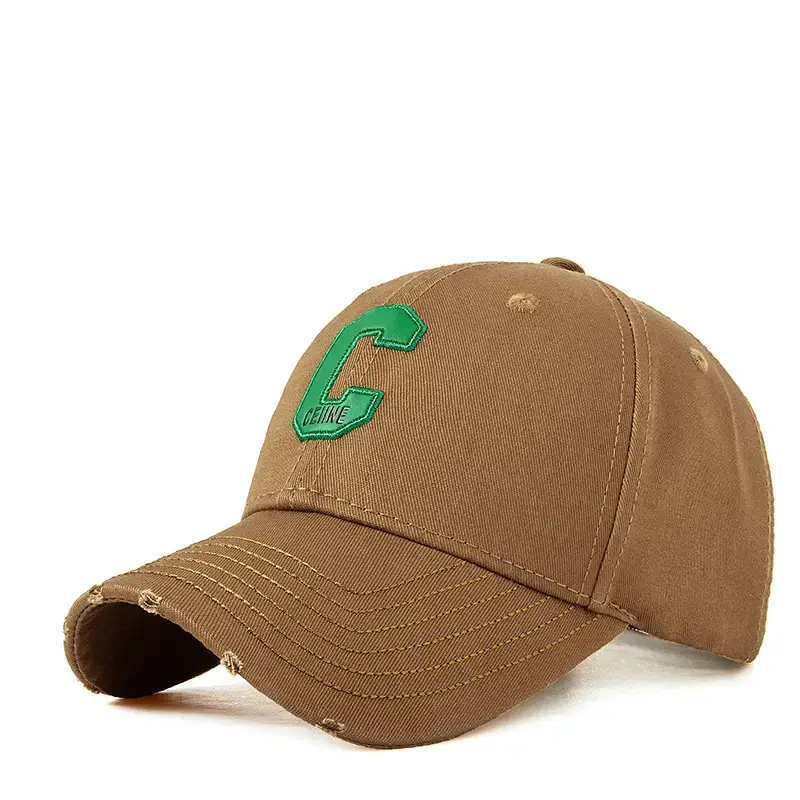 Men Curved Brim Golf Cap with Letter Embroidery