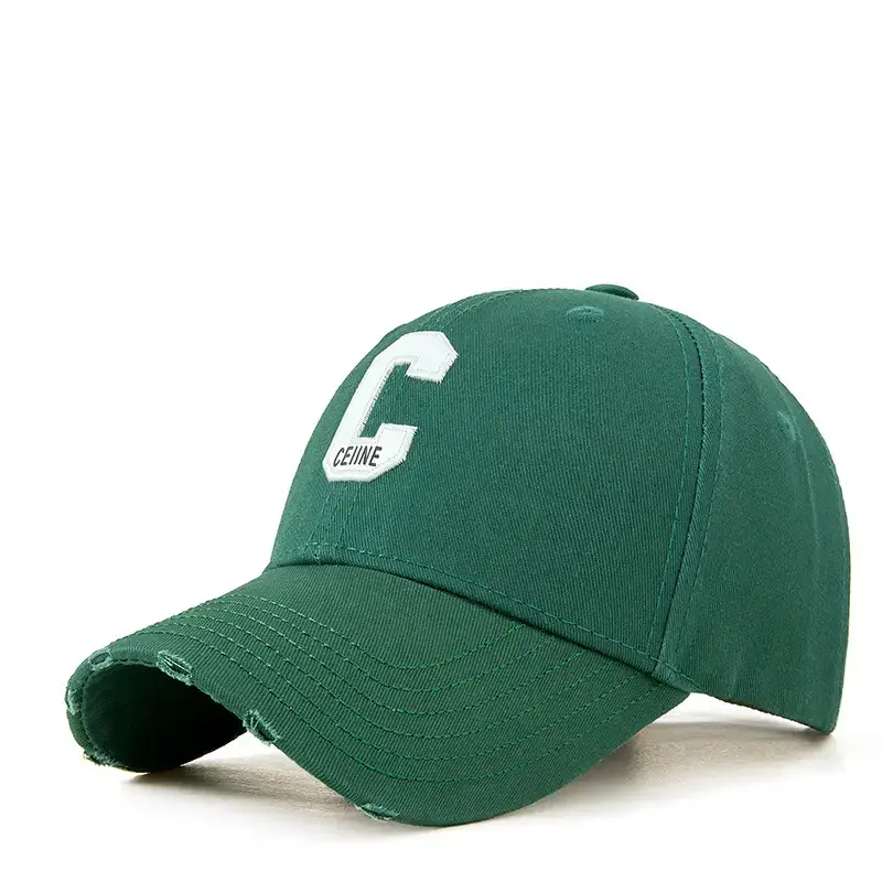 Men Curved Brim Golf Cap with Letter Embroidery
