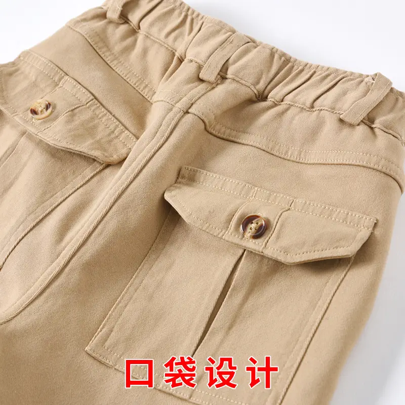 Boys' Khaki Cotton Trousers for Primary School - Image 18