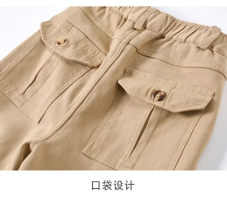 Boys' Khaki Cotton Trousers for Primary School — feature 11