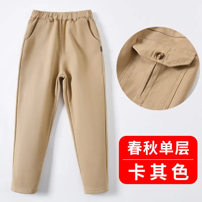 Boys' Khaki Cotton Trousers for Primary School - Image 8