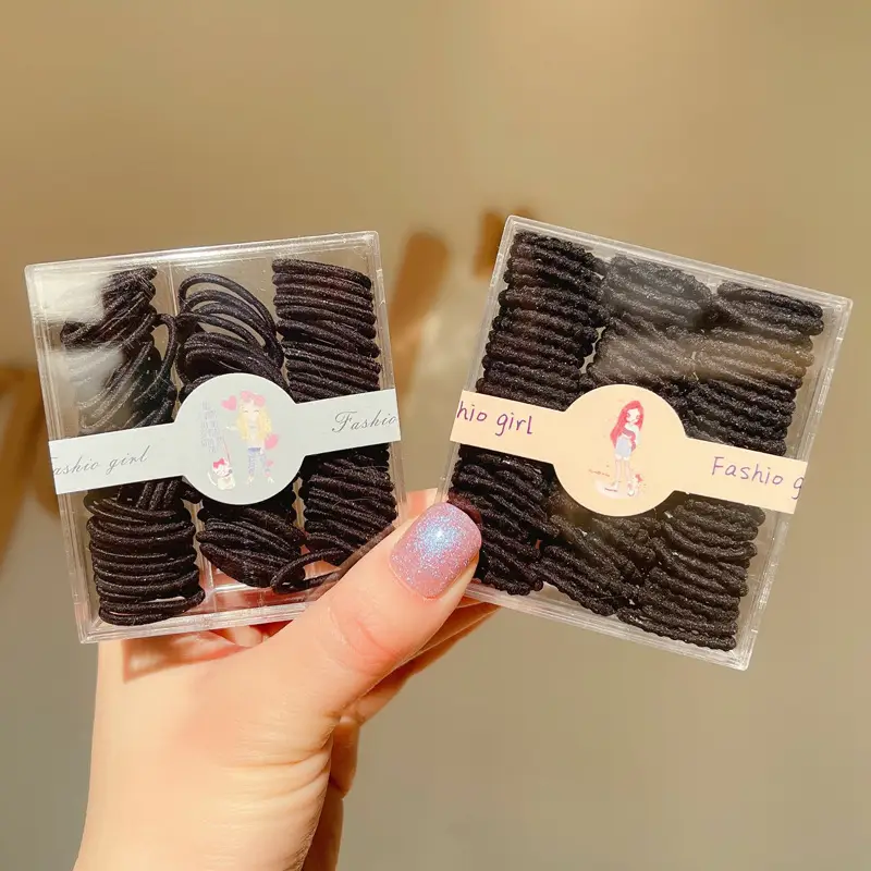 Children's Rubber Hair Bands Black 60-90 Pack - Image 14