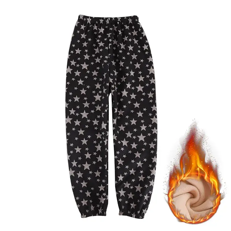 22 Autumn and Winter Children's Fleece-lined Thickened Casual Pants for Boys and Girls Plaid Casual Leg-tied Pants Warm Sports Pants for Students