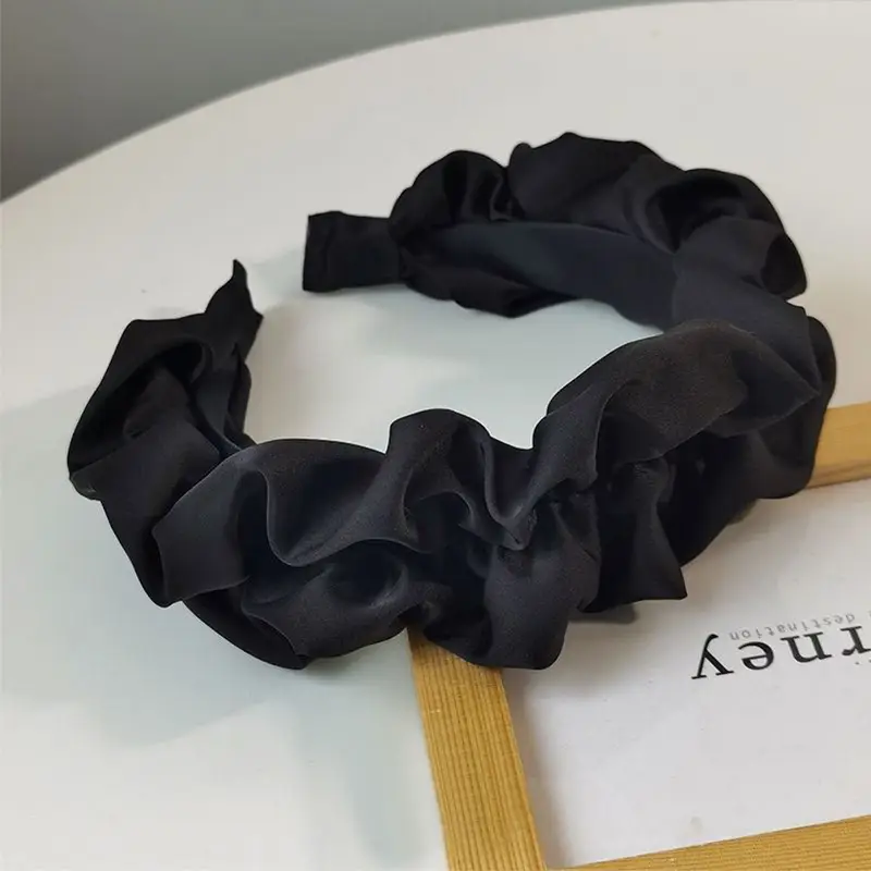 Cream Pleated High Cranial Headband for Women - Image 6