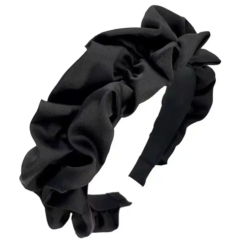 Cream Pleated High Cranial Headband for Women - Image 7