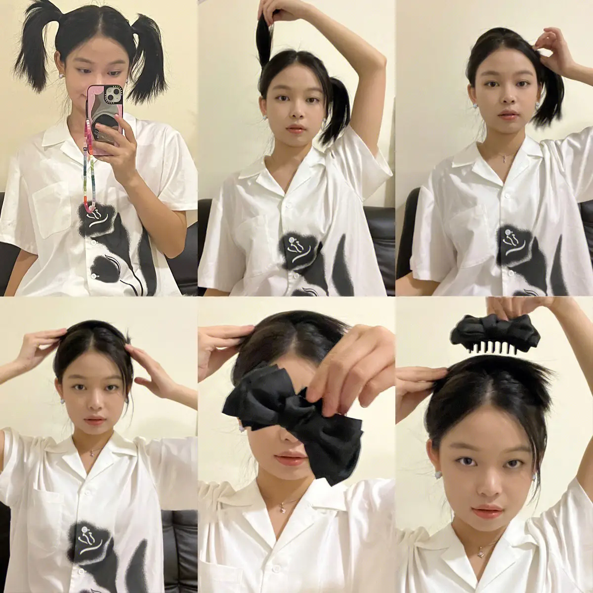 Black Double-Sided Escape Princess Bow Hair Clip Large