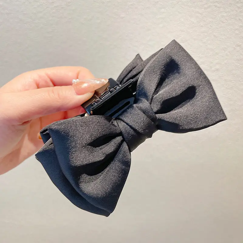 Black Double-Sided Escape Princess Bow Hair Clip Large