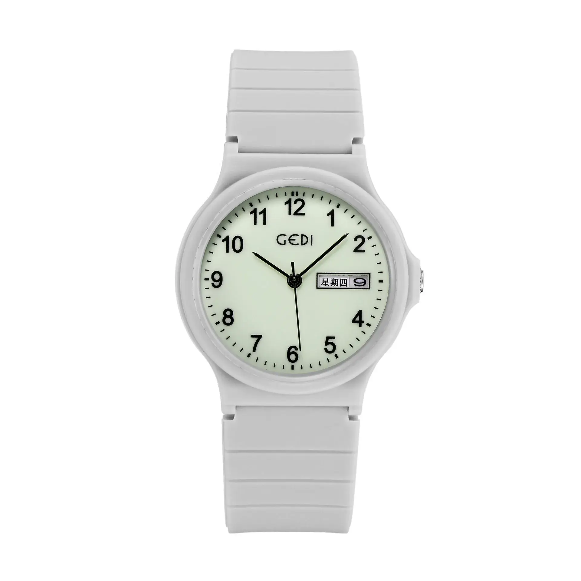 White Candy Color Round Silicone Women's Quartz Watch - Image 4