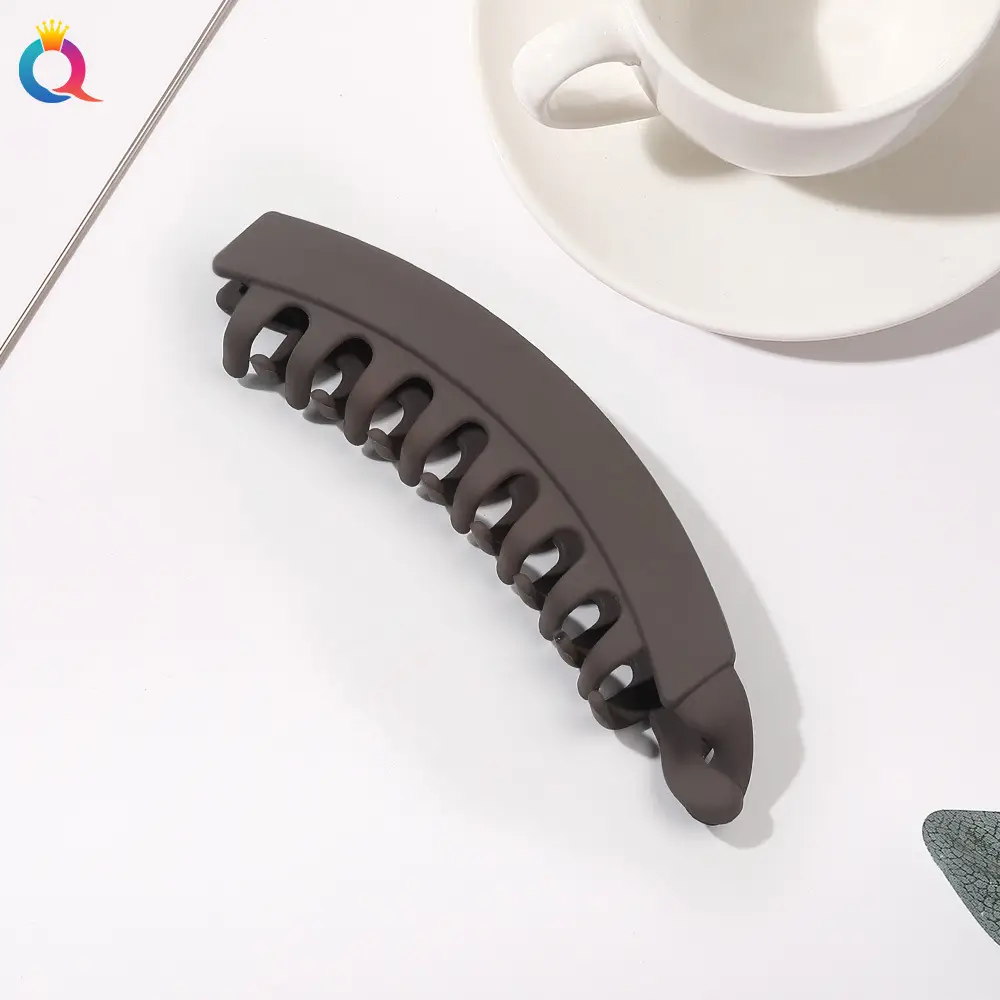 Qiyue Black Cross-Crystal Hairpin Banana Clip
