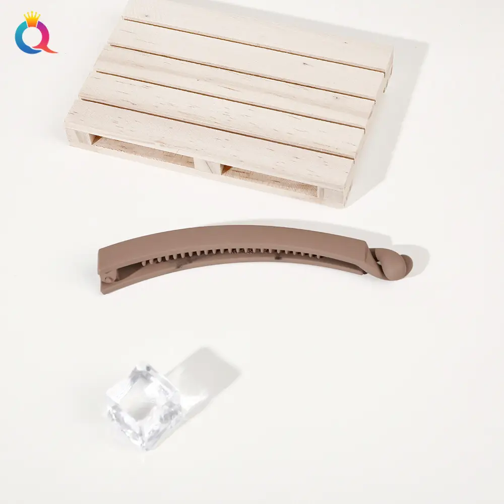 Qiyue Black Cross-Crystal Hairpin Banana Clip