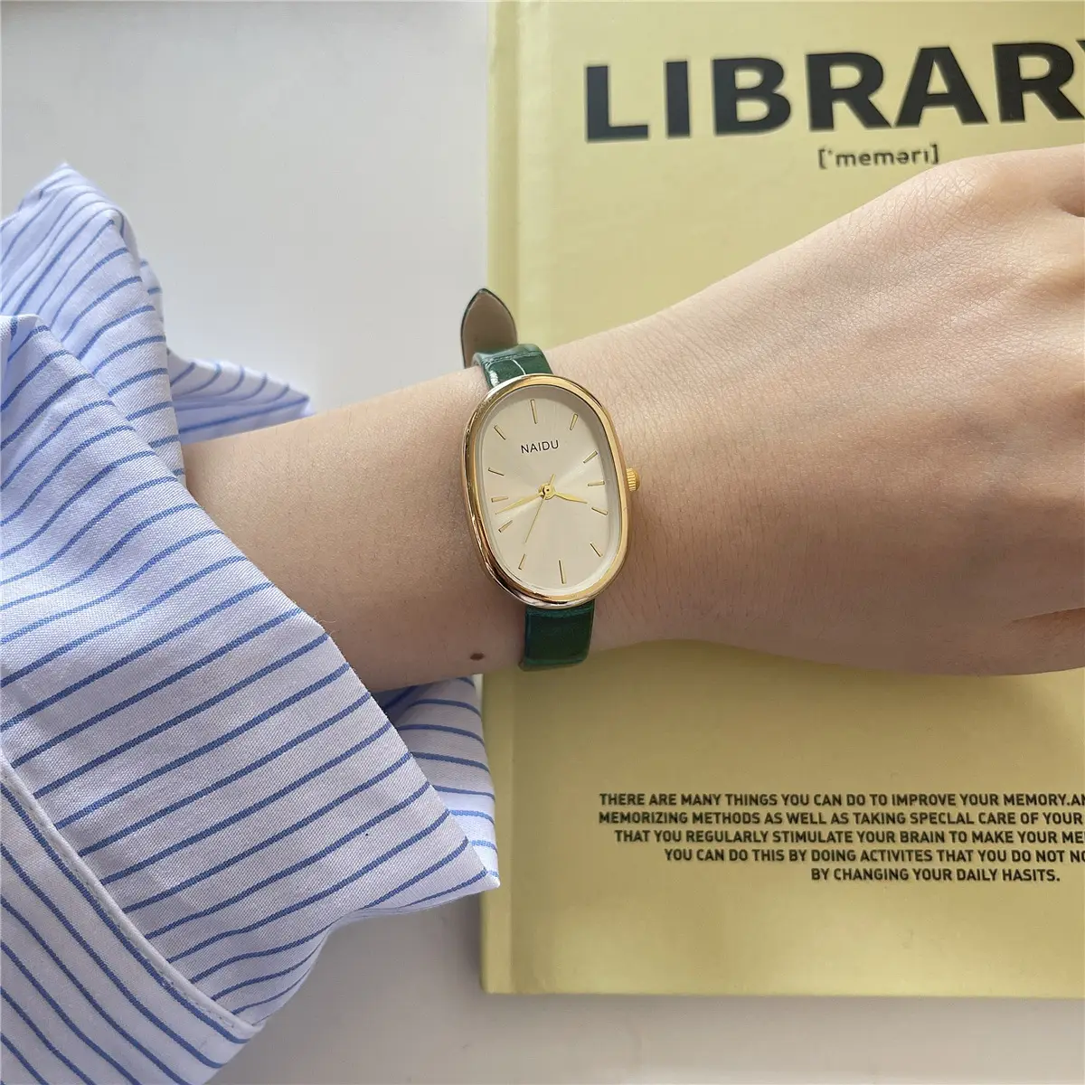 Korean Oval Dial Watch for Women Pink Belt 2022 - Image 4