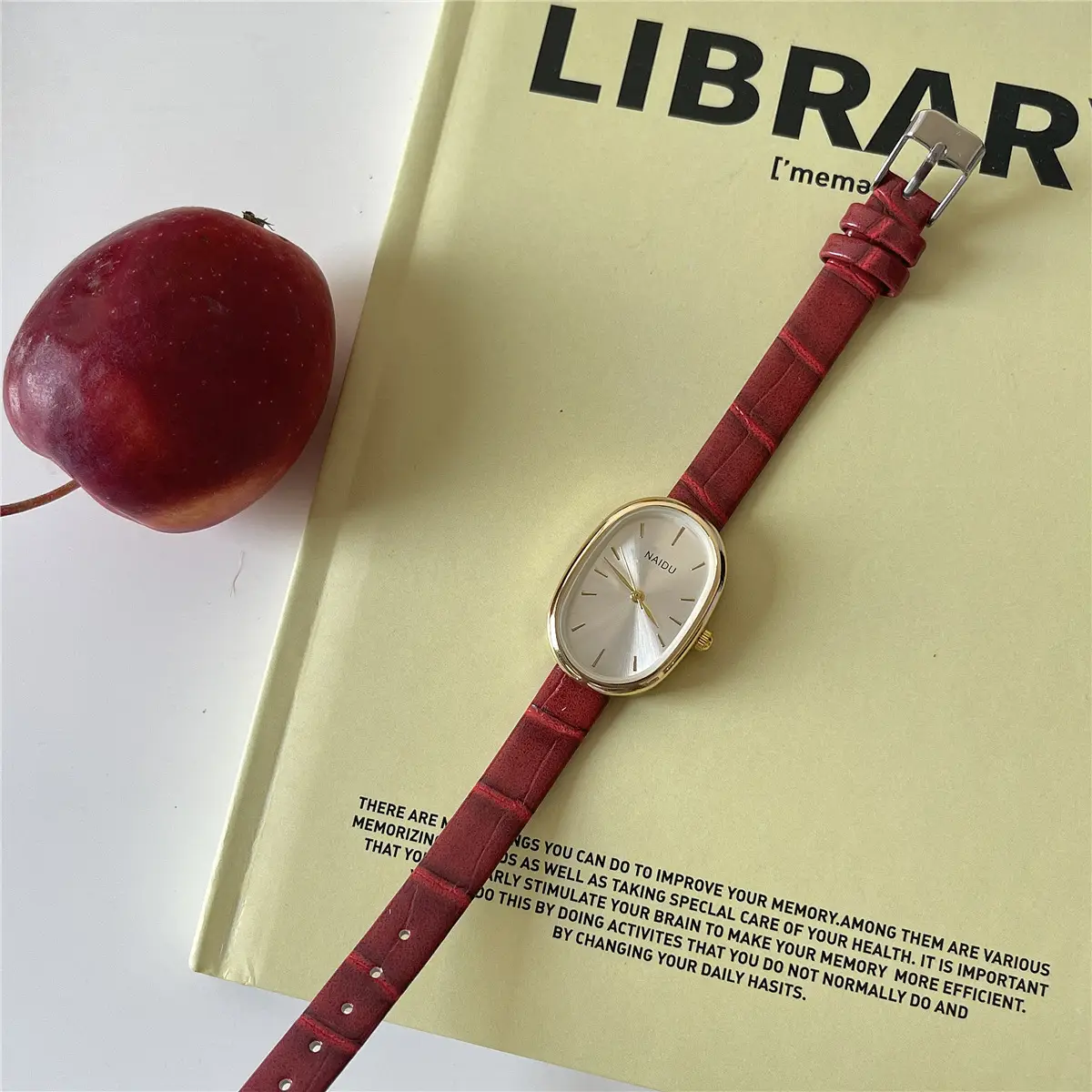Korean Oval Dial Watch for Women Pink Belt 2022 - Image 5
