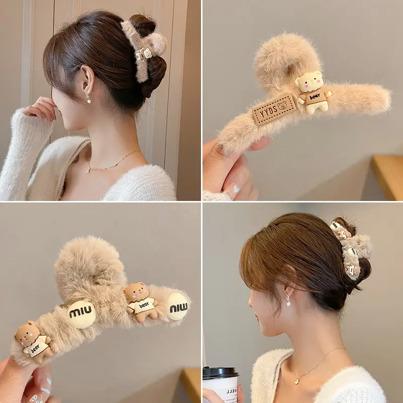 Autumn Plush Hair Clip for Women Large Size - Image 8