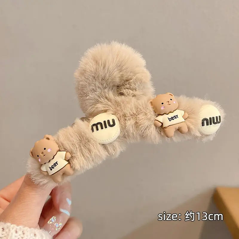 Autumn Plush Hair Clip for Women Large Size - Image 3