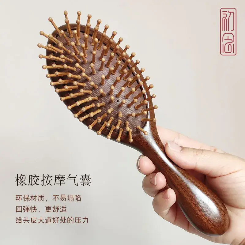 Large Sandalwood Air Cushion Hair Brush for Scalp Massage - Image 6