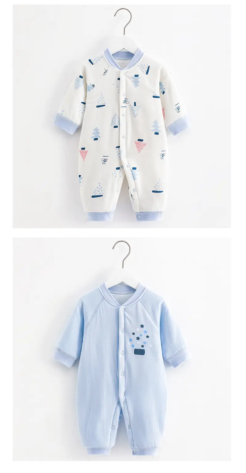 Newborn Boneless Cotton Split Suit Blue White 40g — feature 9
