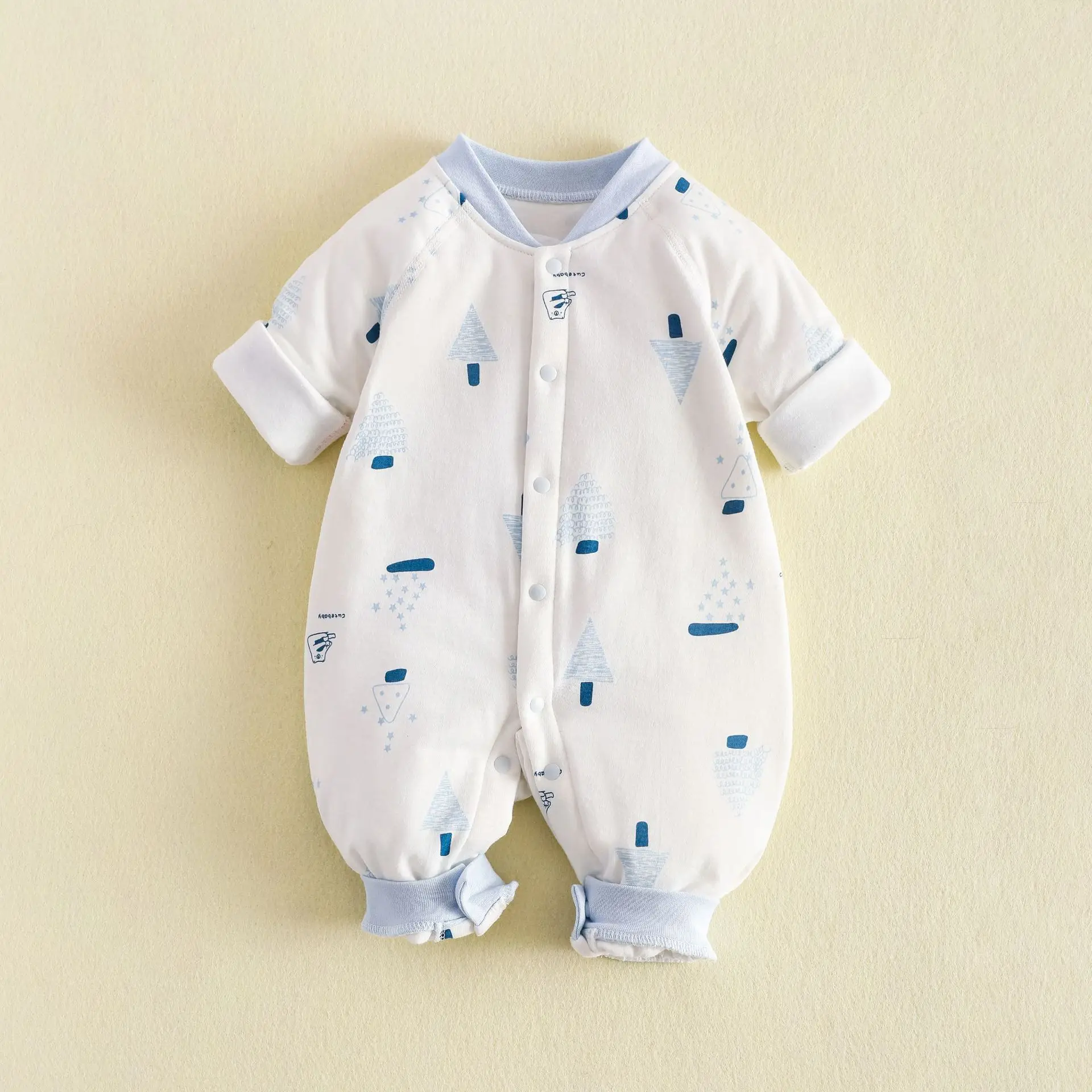 Newborn Boneless Cotton Split Suit Blue White 40g - Image 2