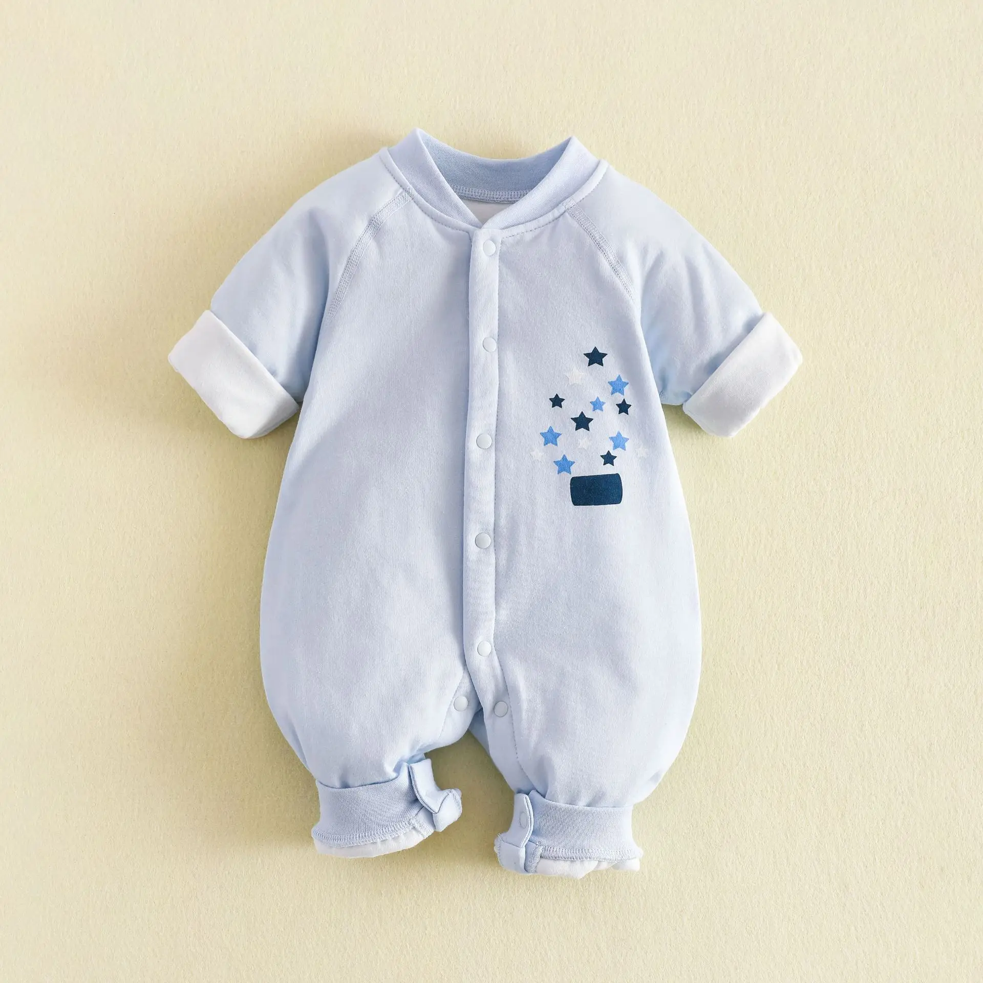 Newborn Boneless Cotton Split Suit Blue White 40g - Image 5