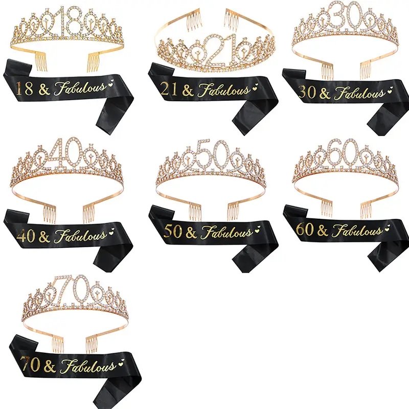60 & fabulous Gold Diamond Hairband Set - Image 25