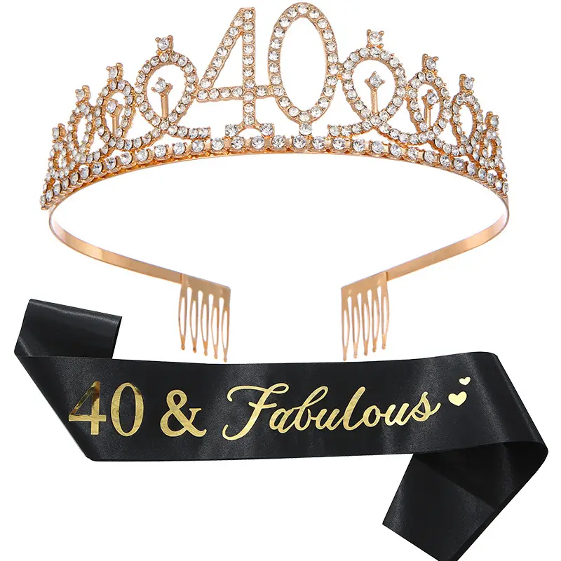 60 & fabulous Gold Diamond Hairband Set - Image 10